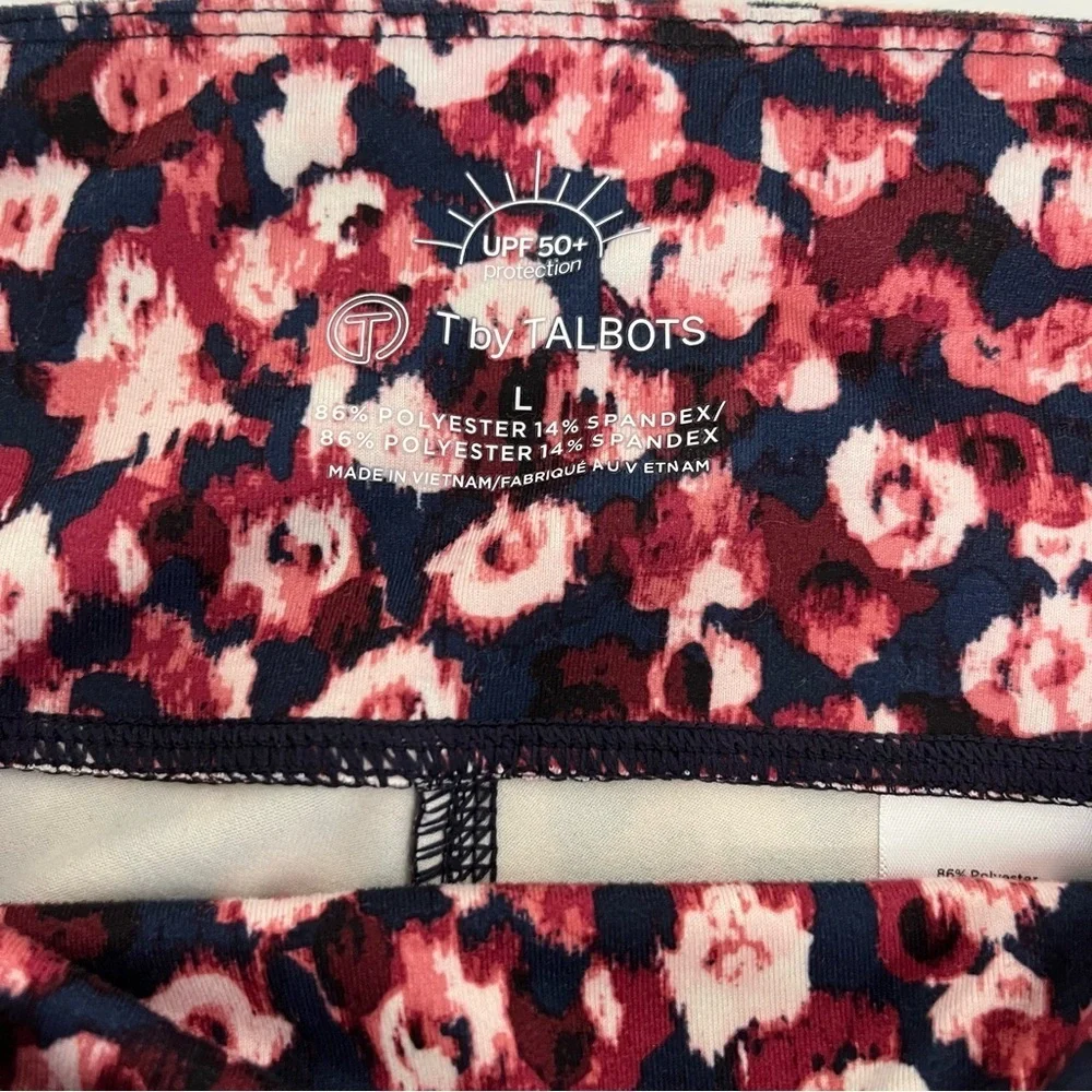 T by Talbots Navy Rose Floral UPF 50 Protection Leggings